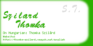 szilard thomka business card